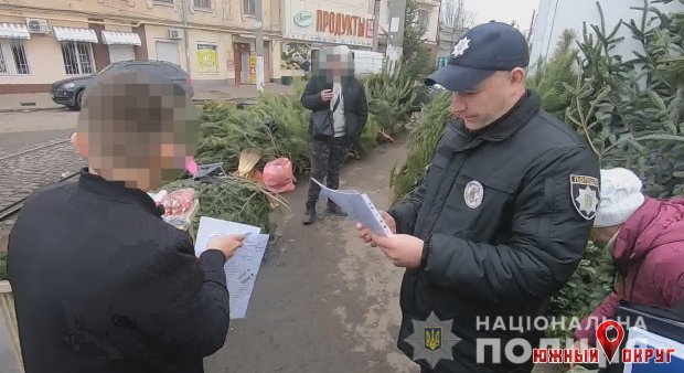 Одесские полицейские устроили рейд по елочным базарам (фото, видео)
