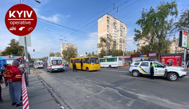 В Киеве маршрутка сбила троих пешеходов — есть погибшая (фото)